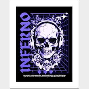 Inferno skull , streetwear skull ,Design Posters and Art